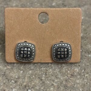 Champagne diamond Square Stud Earrings